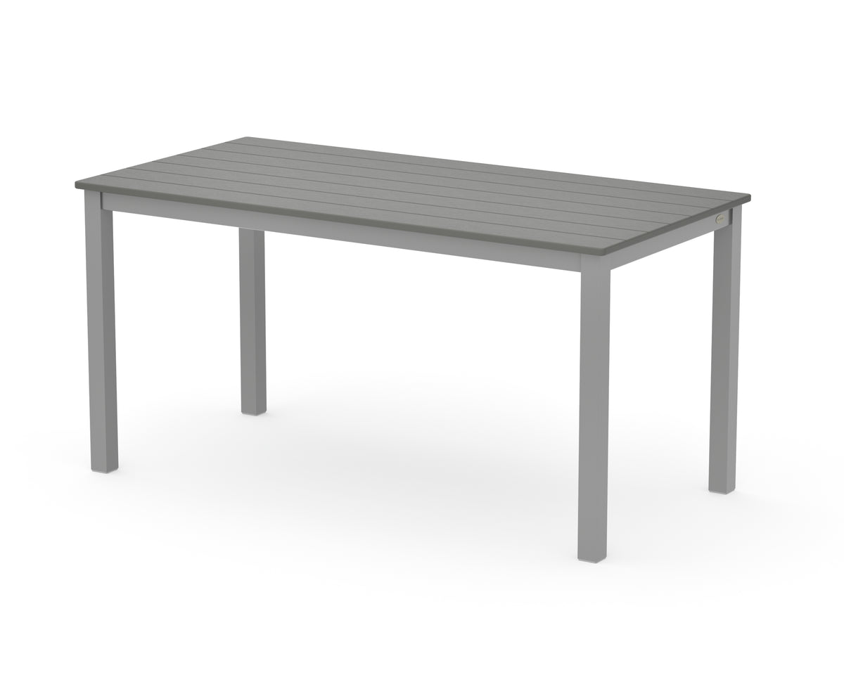 POLYWOOD Main Street 30 x 60 Dining Table in Silver / Slate Grey