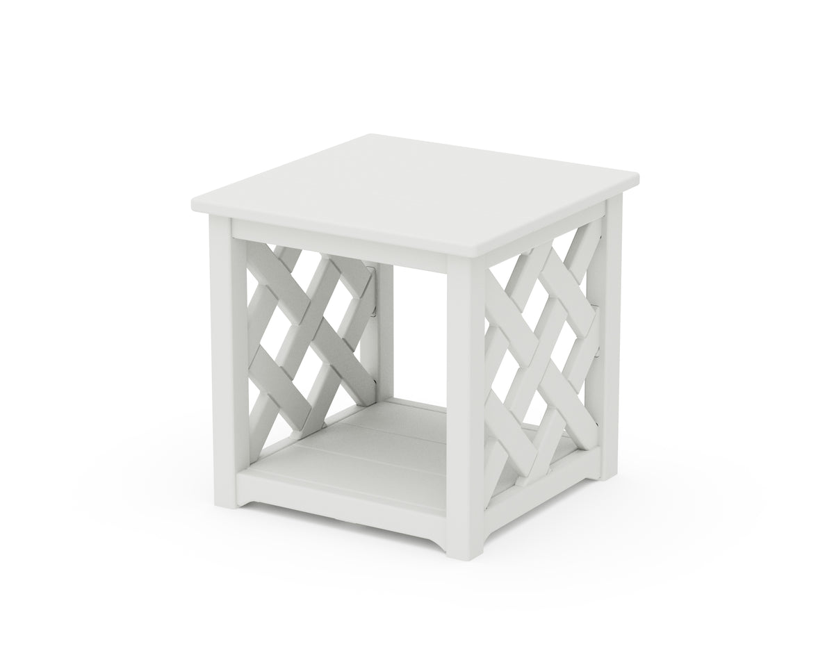 POLYWOOD Wovendale Accent Table in White