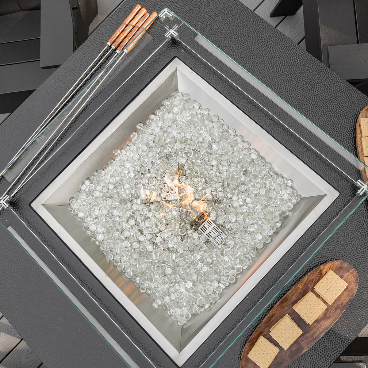 Berlin Gardens Numa 47" Sq Fire Pit, lifestyle photo 3