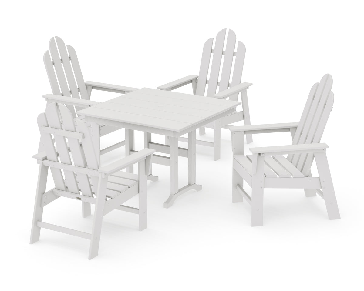 POLYWOOD Long Island 5-Piece Farmhouse Dining Set in Vintage White