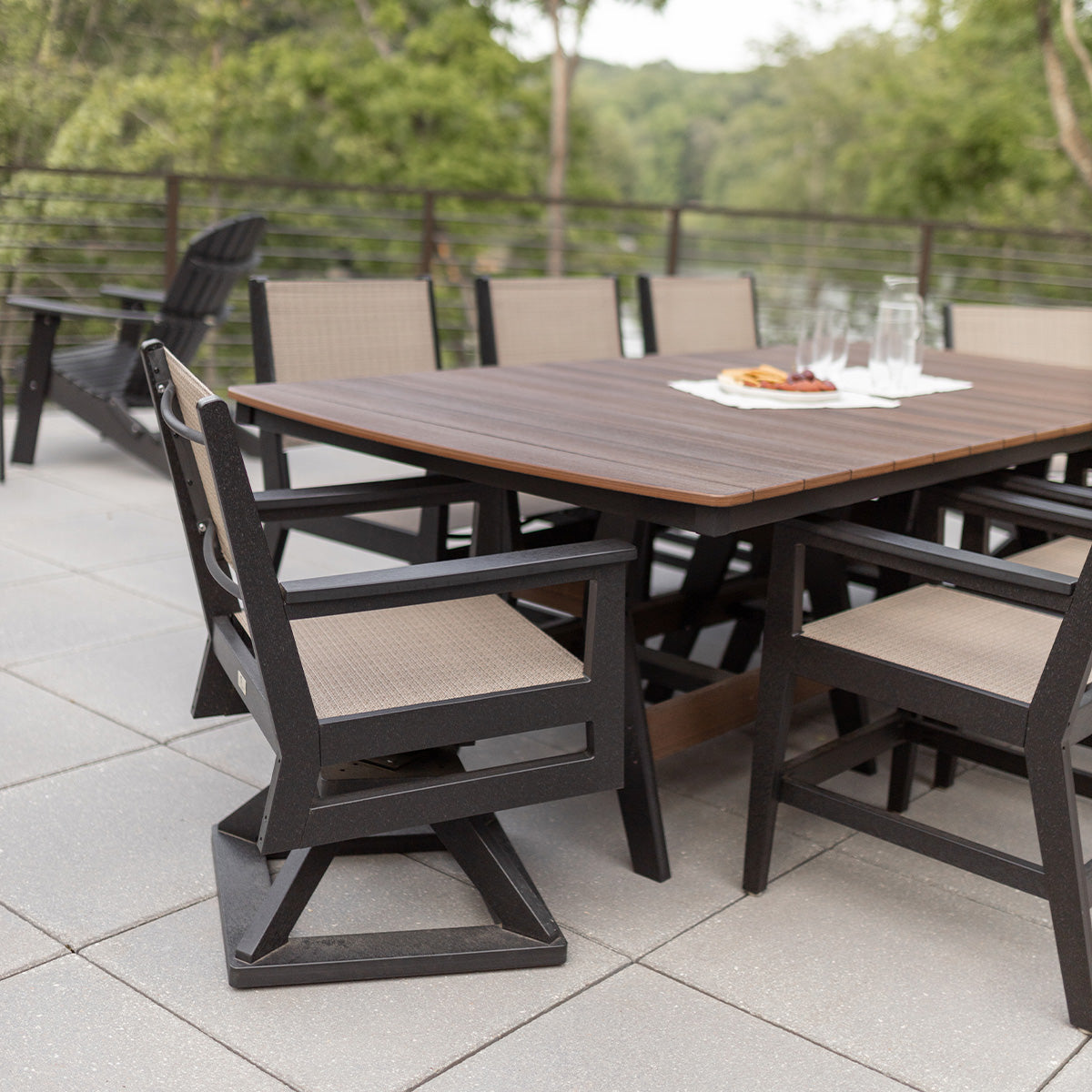 Berlin Gardens Mayhew Sling Swivel Rocker Dining, lifestyle photo 1