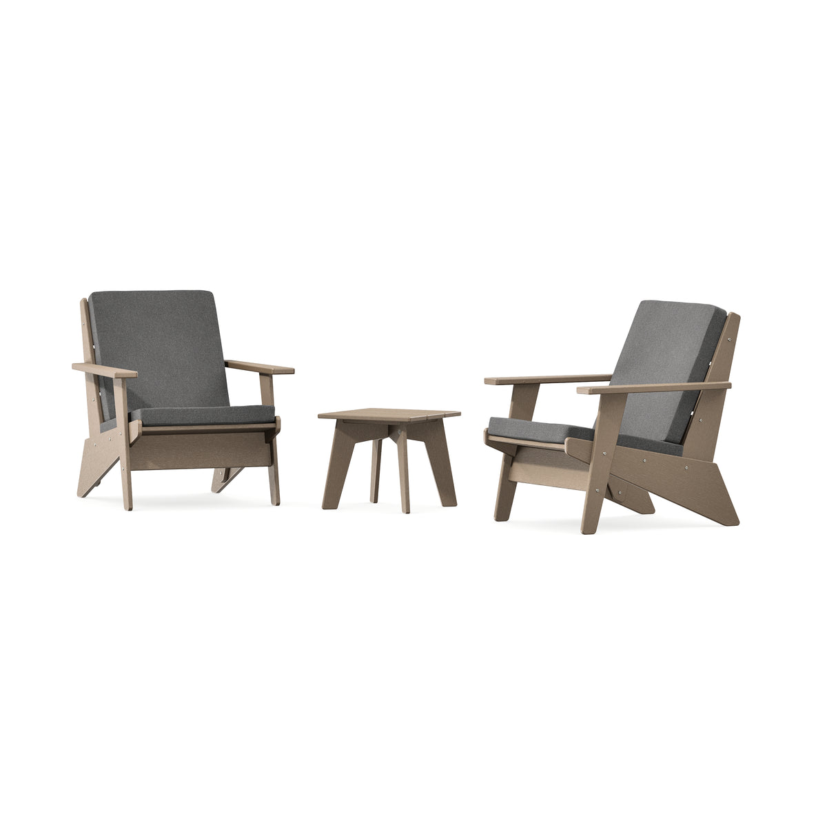 POLYWOOD Riviera Modern Lounge 3-Piece Set in Vintage Sahara