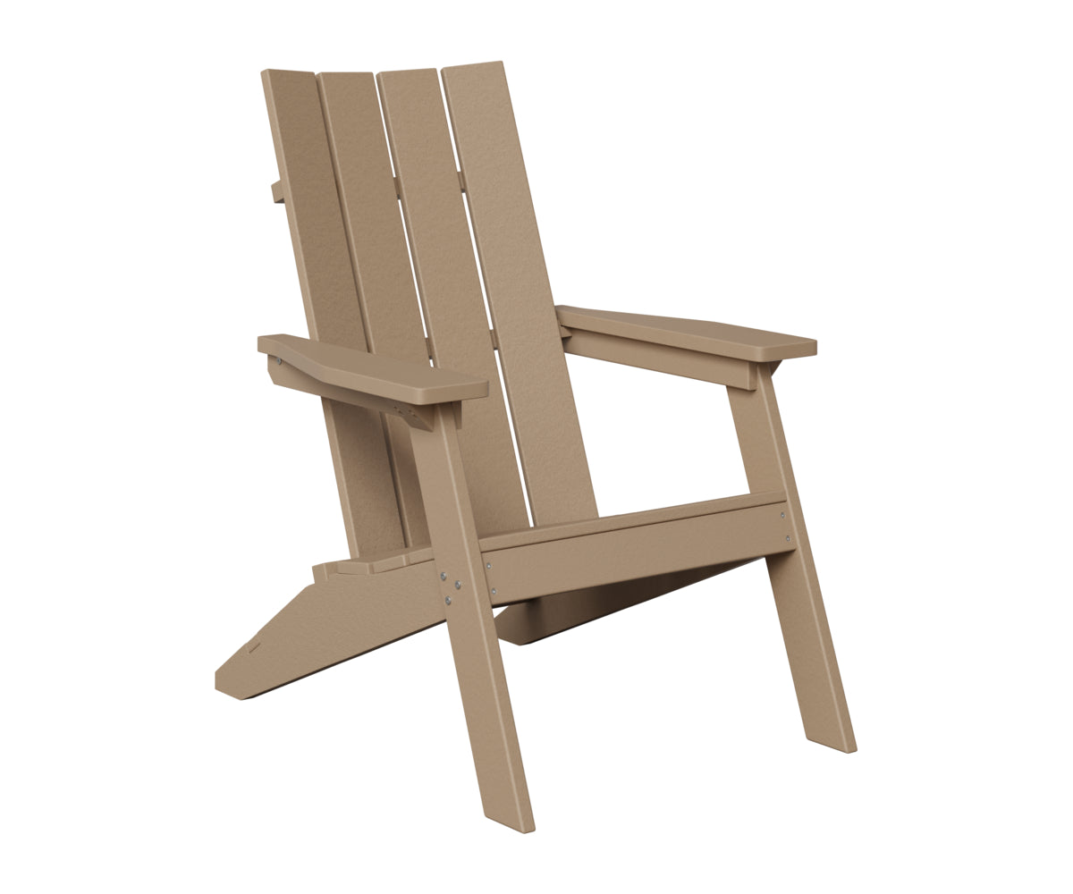 Berlin Gardens Mayhew Stationary Adirondack Chair in Weatherwood