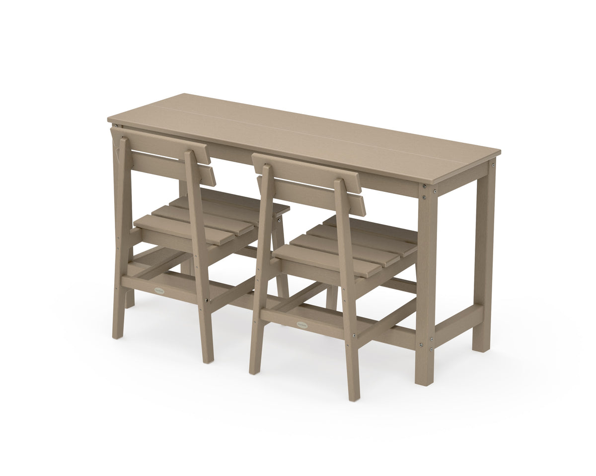 POLYWOOD Modern Studio Plaza Chair 3-Piece Balcony Set in Vintage Sahara