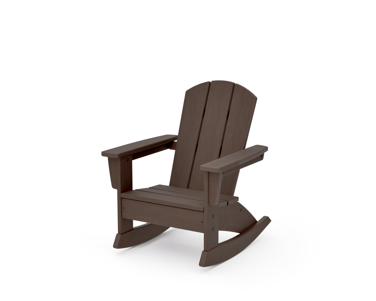 POLYWOOD Kids Nautical Adirondack Rocking Chair in Kona