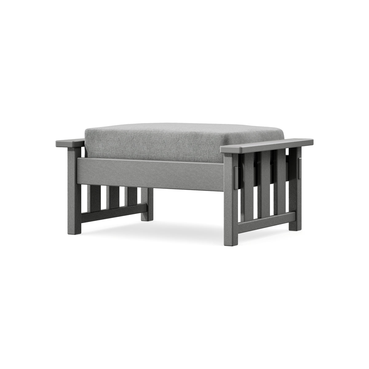 POLYWOOD Acadia Deep Seating Ottoman in Slate Grey / Grey Mist