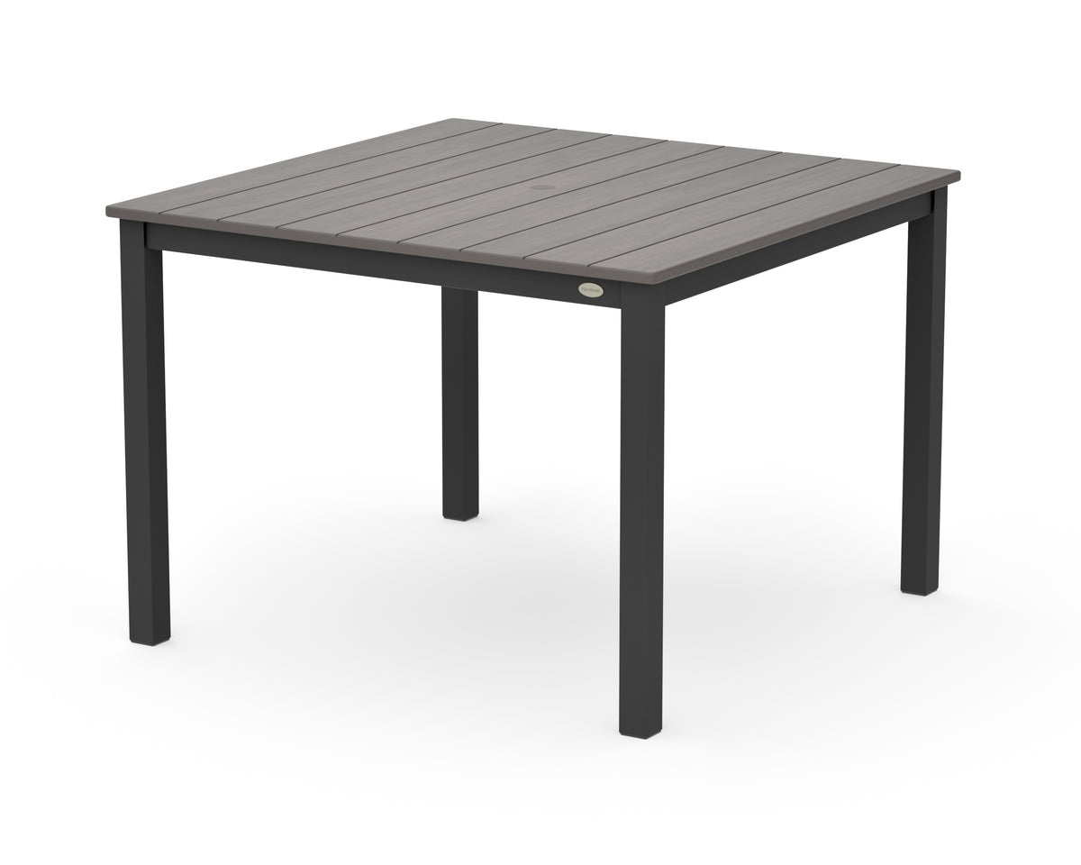 POLYWOOD Main Street 42 x 42 Dining Table in Black / Driftwood