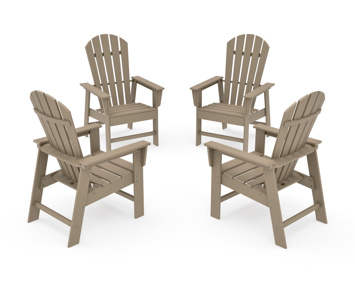 POLYWOOD 4-Piece South Beach Casual Chair Conversation Set in Vintage Sahara
