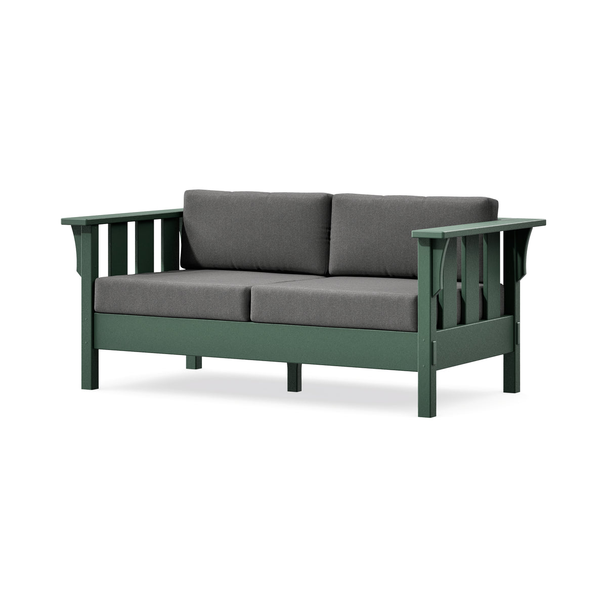 POLYWOOD Acadia Deep Seating Loveseat in Green / Ash Charcoal