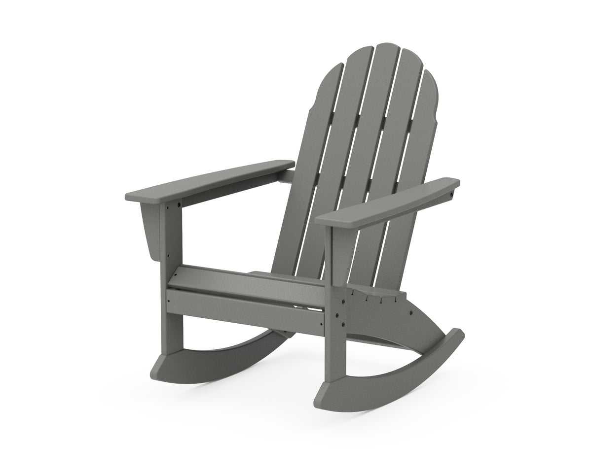 POLYWOOD Vineyard Adirondack Rocking Chair in Slate Grey