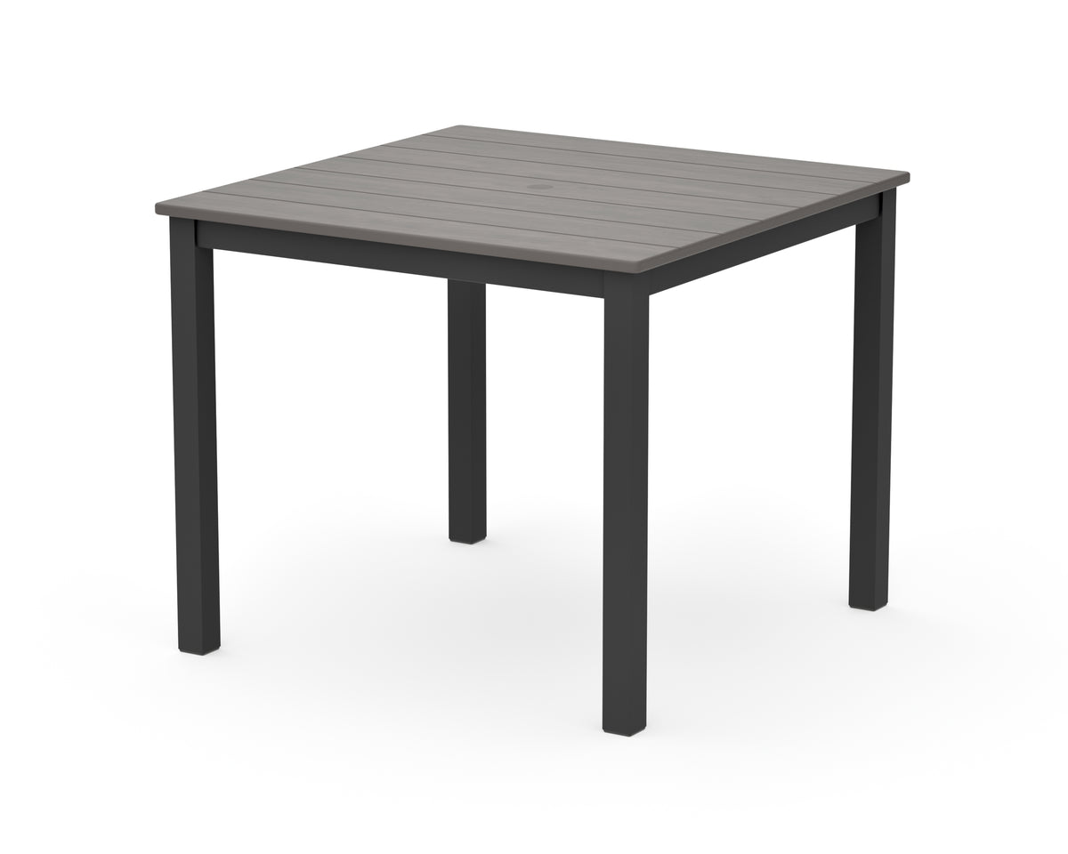 POLYWOOD Main Street 36" x 36" Dining Table in Black / Driftwood