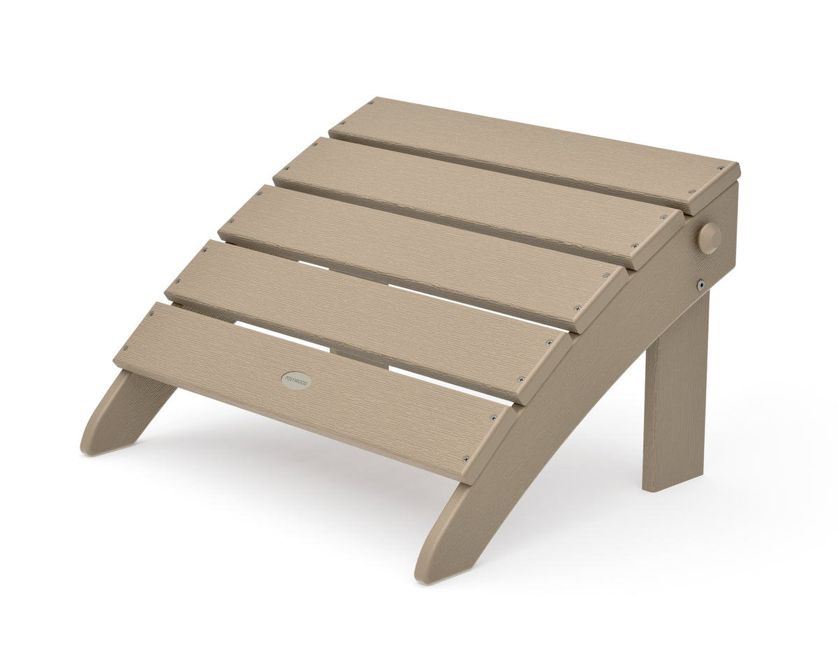 POLYWOOD Classic Oversized Adirondack Folding Ottoman in Vintage Sahara