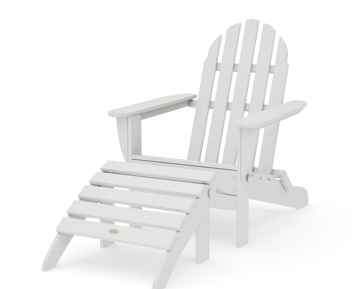 POLYWOOD Classic Adirondack 2-Piece Set in Vintage White
