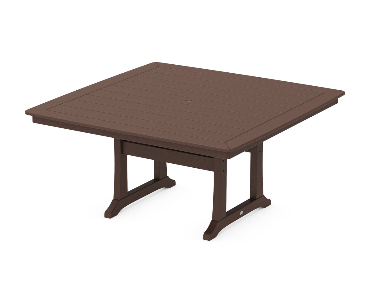 POLYWOOD Nautical Trestle 59" Dining Table in Mahogany