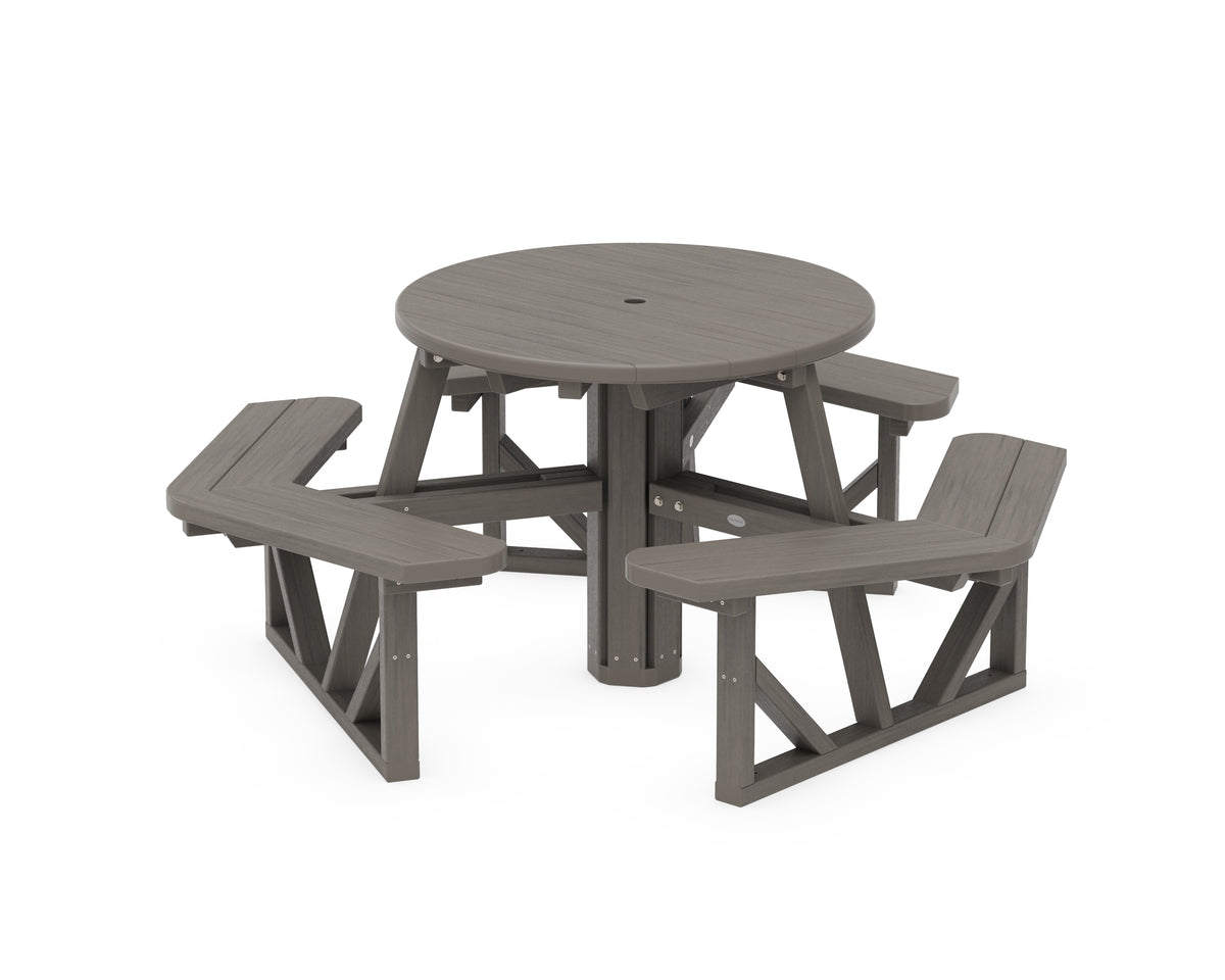POLYWOOD Park 36" Round Picnic Table in Driftwood