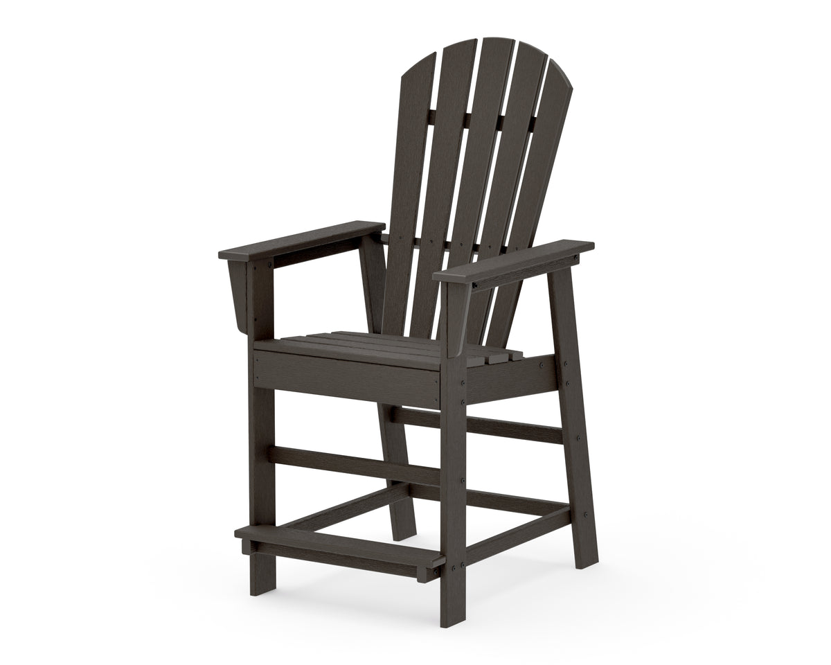 POLYWOOD South Beach Counter Chair in Vintage Coffee