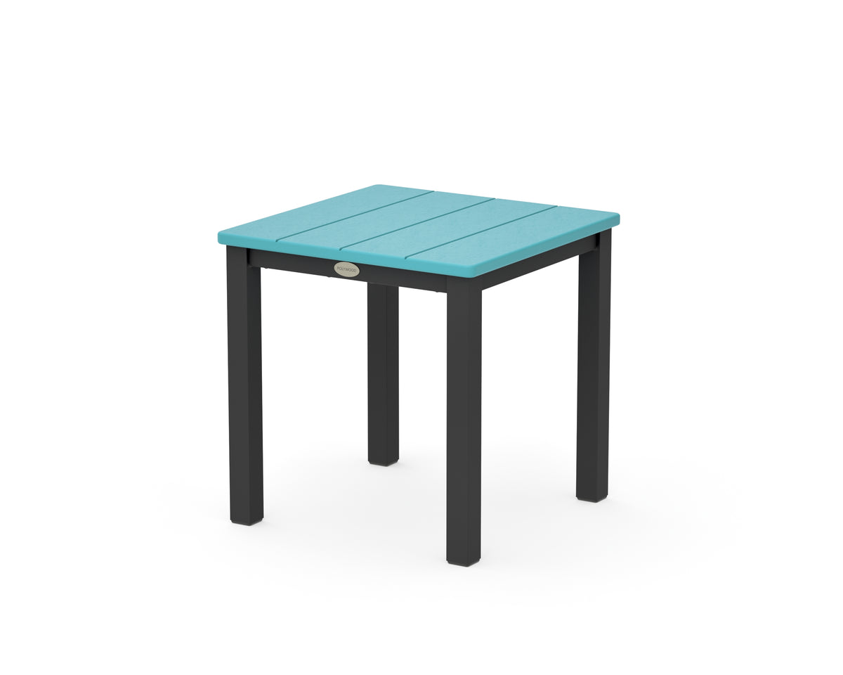 POLYWOOD Main Street 18" Side Table in Black / Aruba