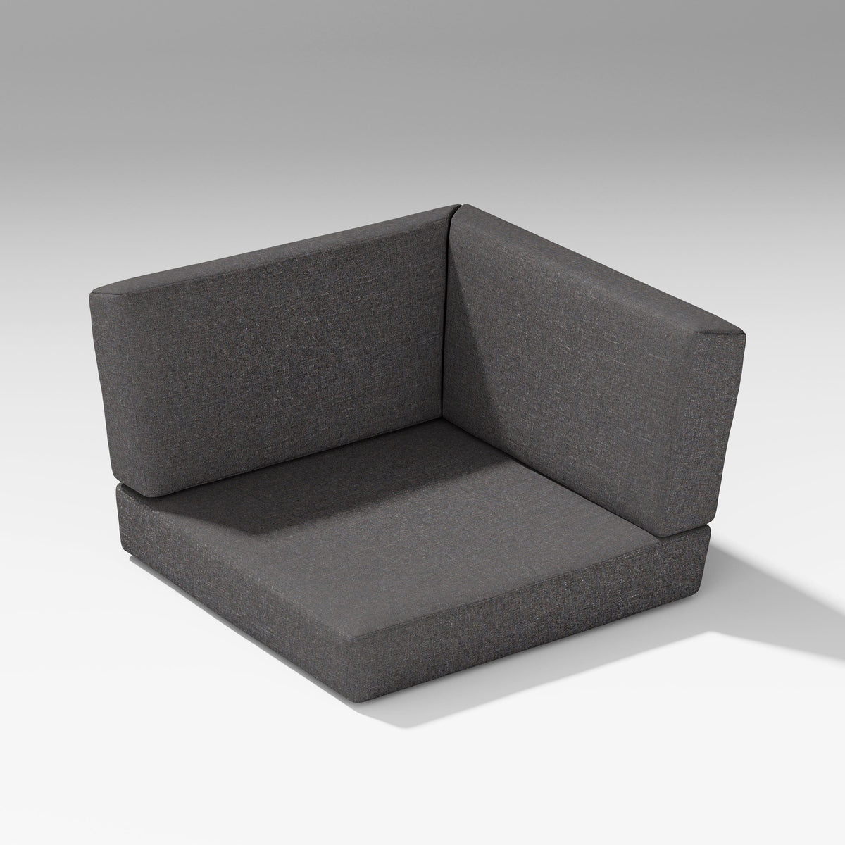 POLYWOOD PW Designer Series Latitude Corner Seat Cushion in Ash Charcoal