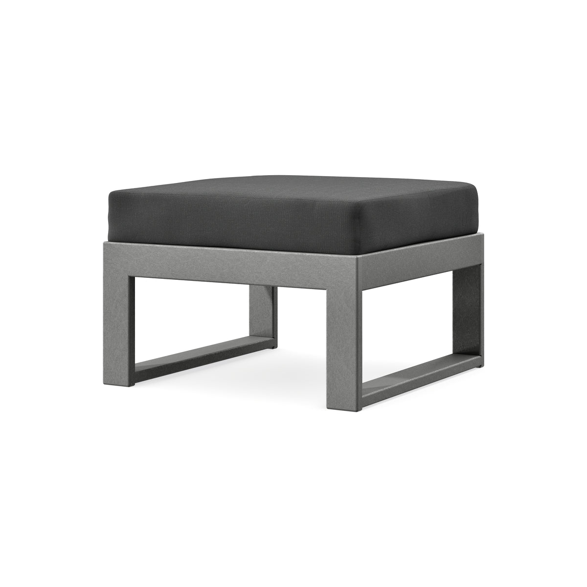 POLYWOOD Modular Ottoman - Modern in Slate Grey / Spectrum Carbon