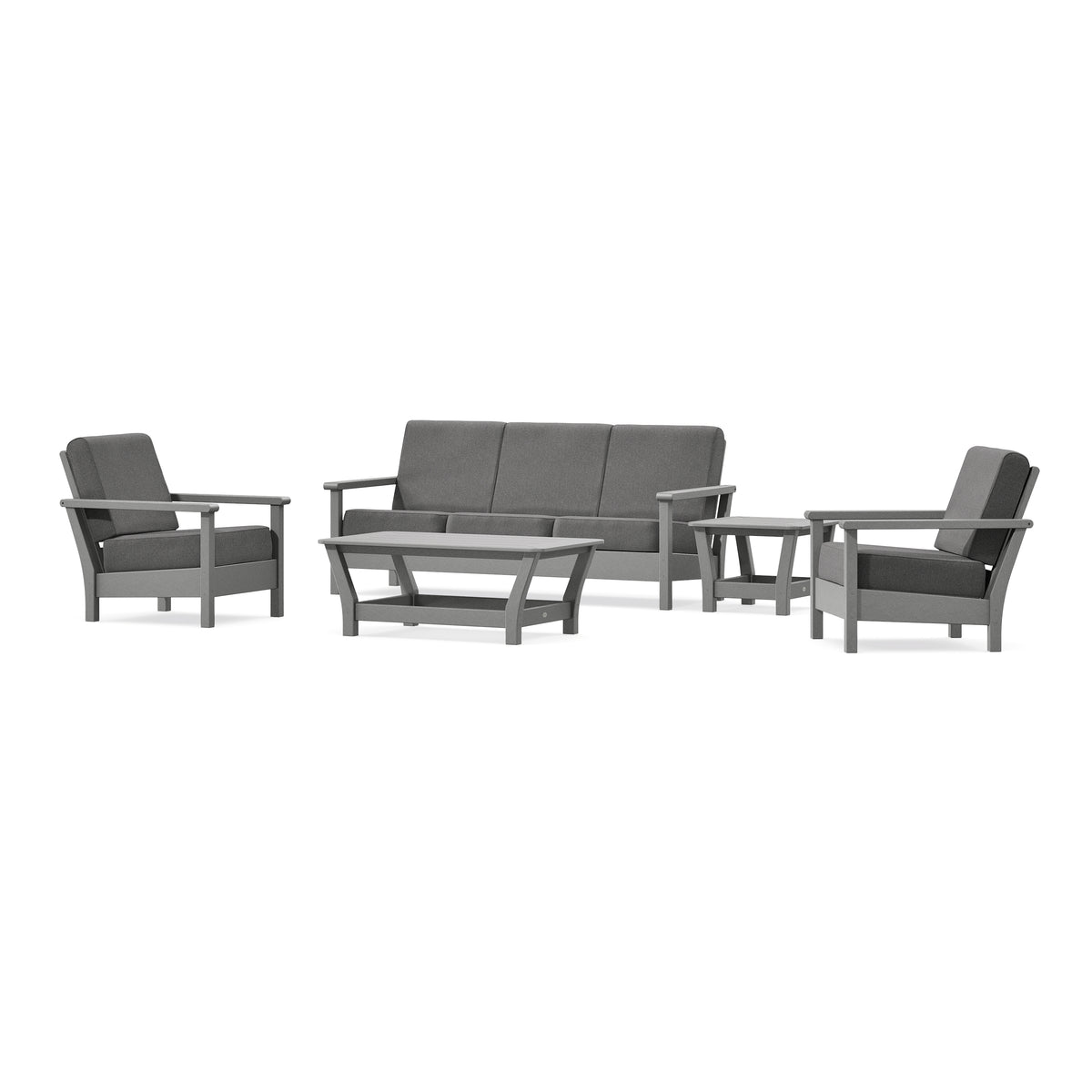 POLYWOOD Harbour 5-Piece Deep Seating Set in Slate Grey