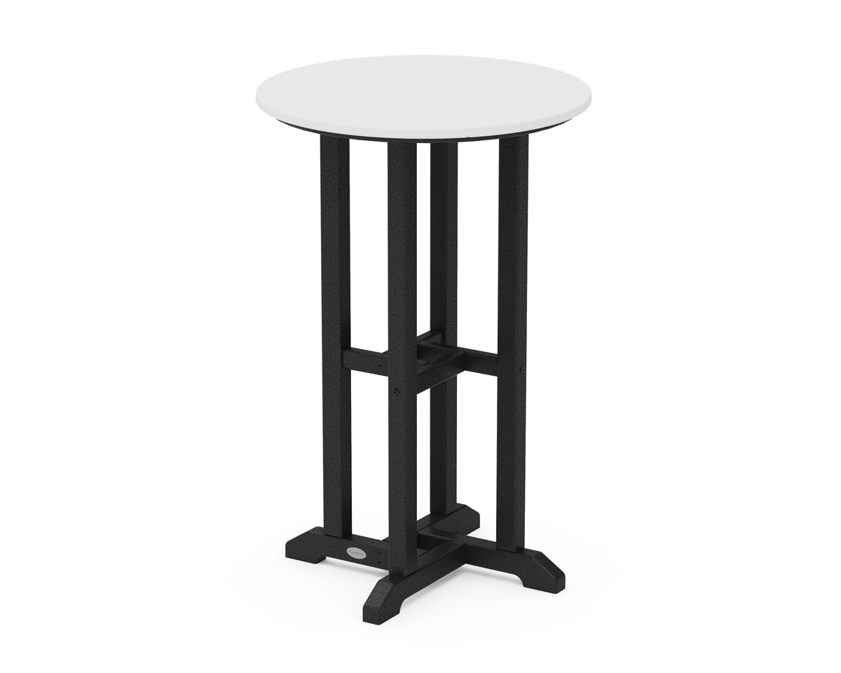 POLYWOOD Contempo 24" Round Counter Table in Black / White