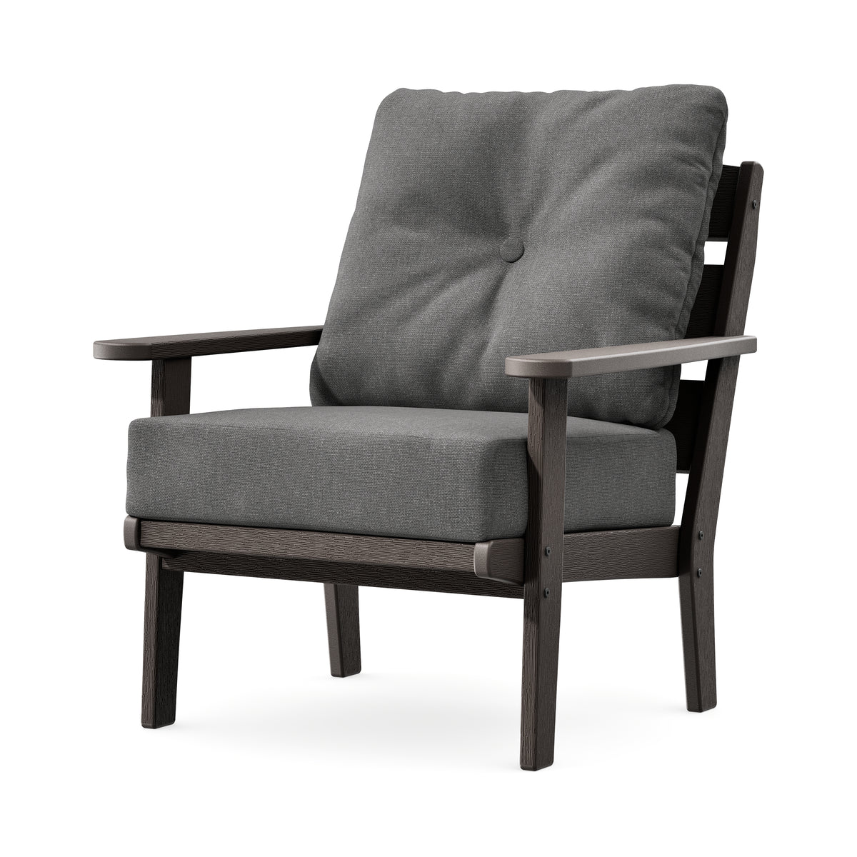 POLYWOOD Lakeside Deep Seating Chair in Vintage Coffee / Ash Charcoal