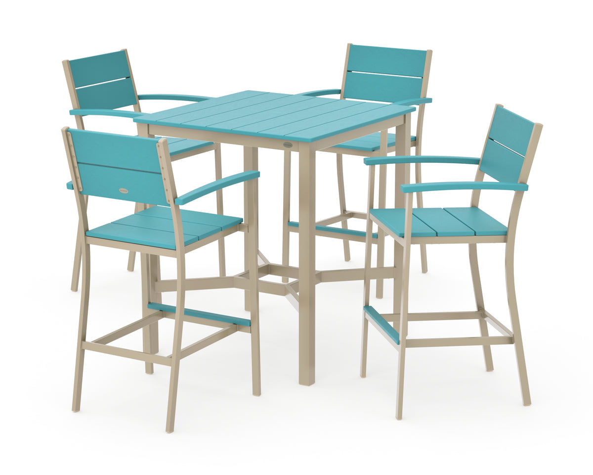 POLYWOOD Main Street 5-Piece Bar Set in Sand / Aruba