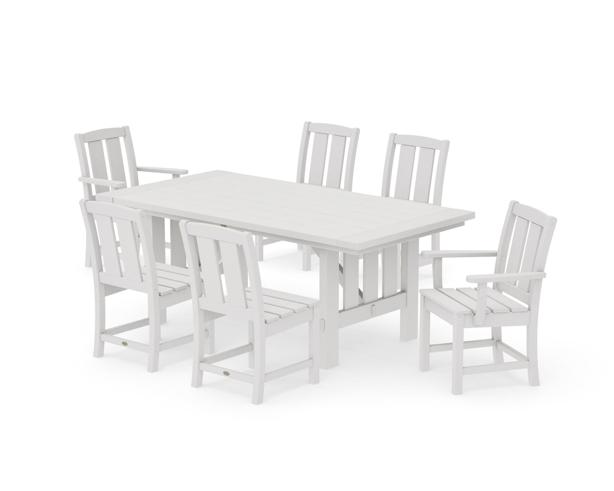 POLYWOOD Mission 7-Piece Dining Set with Mission Table in Vintage White
