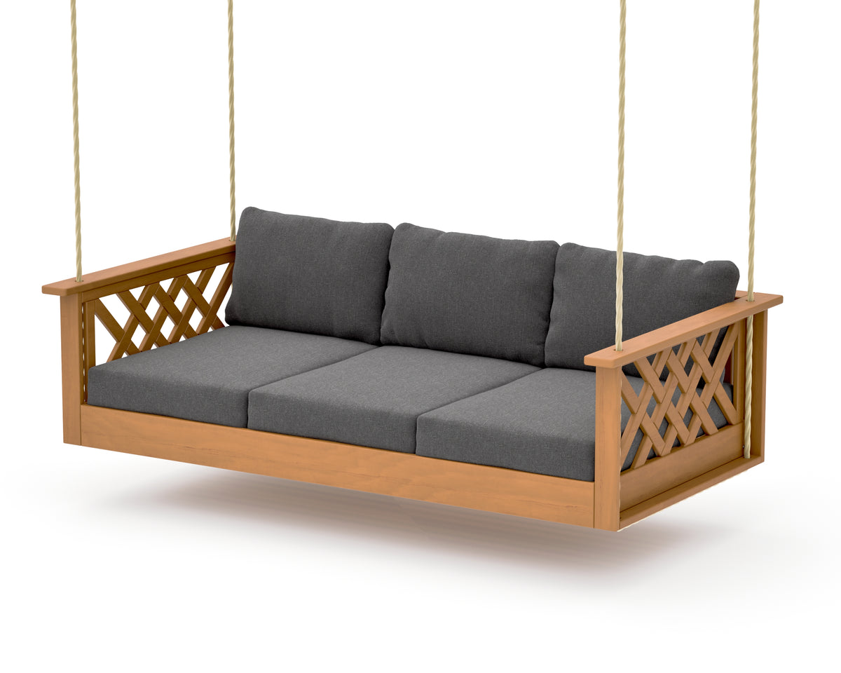 POLYWOOD Wovendale Daybed Swing in Natural / Ash Charcoal