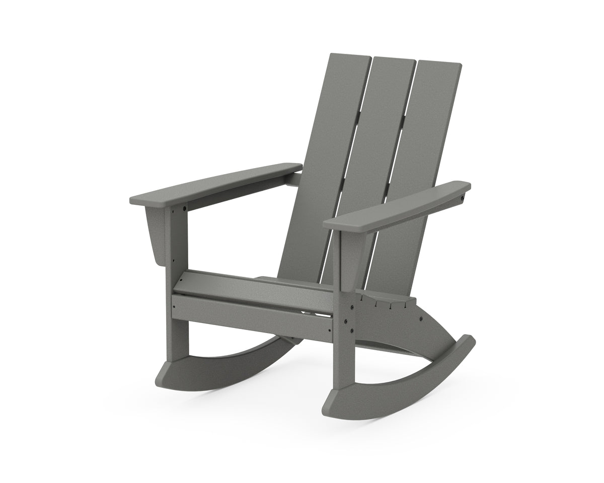 POLYWOOD Modern Adirondack Rocking Chair in Slate Grey