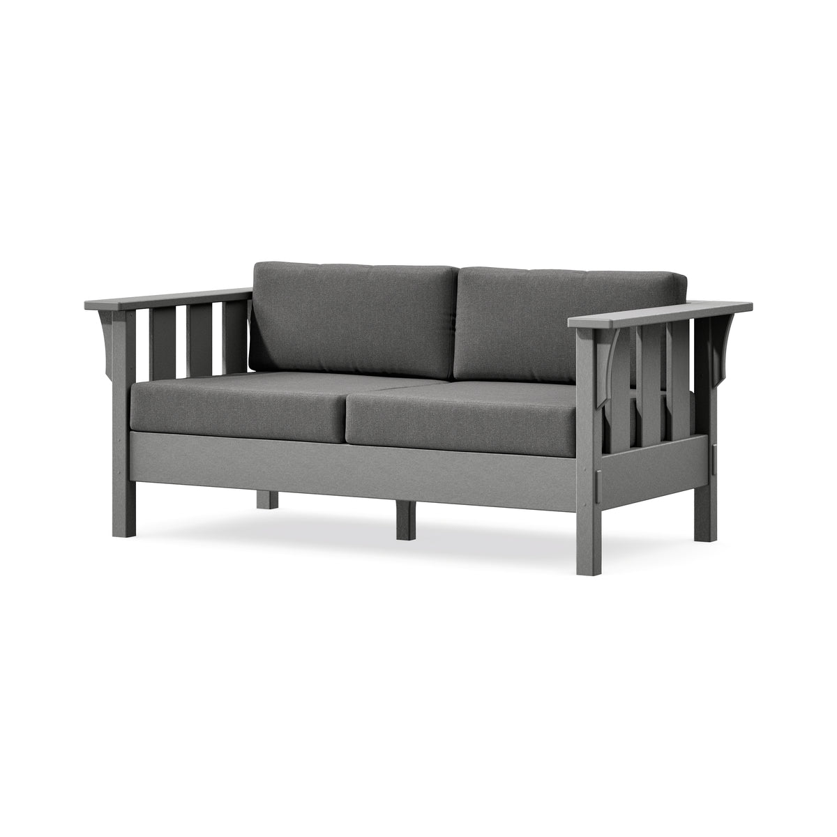 POLYWOOD Acadia Deep Seating Loveseat in Slate Grey / Ash Charcoal