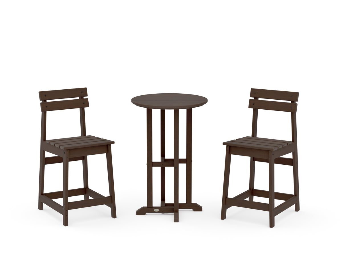 POLYWOOD Modern Studio Plaza 3-Piece Bistro Counter Set in Kona