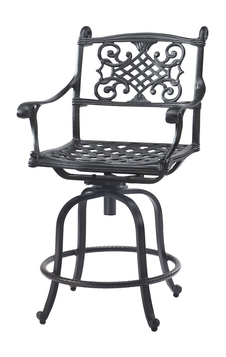 Gensun Michigan Cushion Swivel Balcony Stool in Black