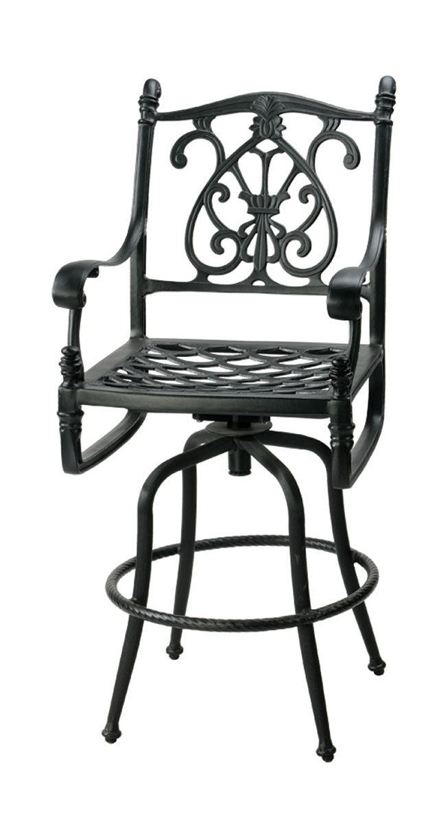 Gensun Florence Cushion Swivel Bar Stool in Carbon