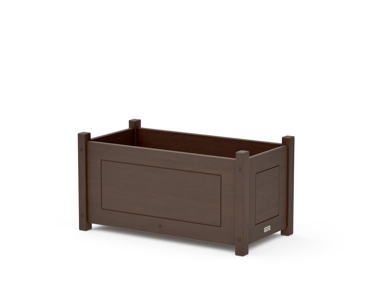 POLYWOOD Country Living Rectangle Double Planter Box in Kona