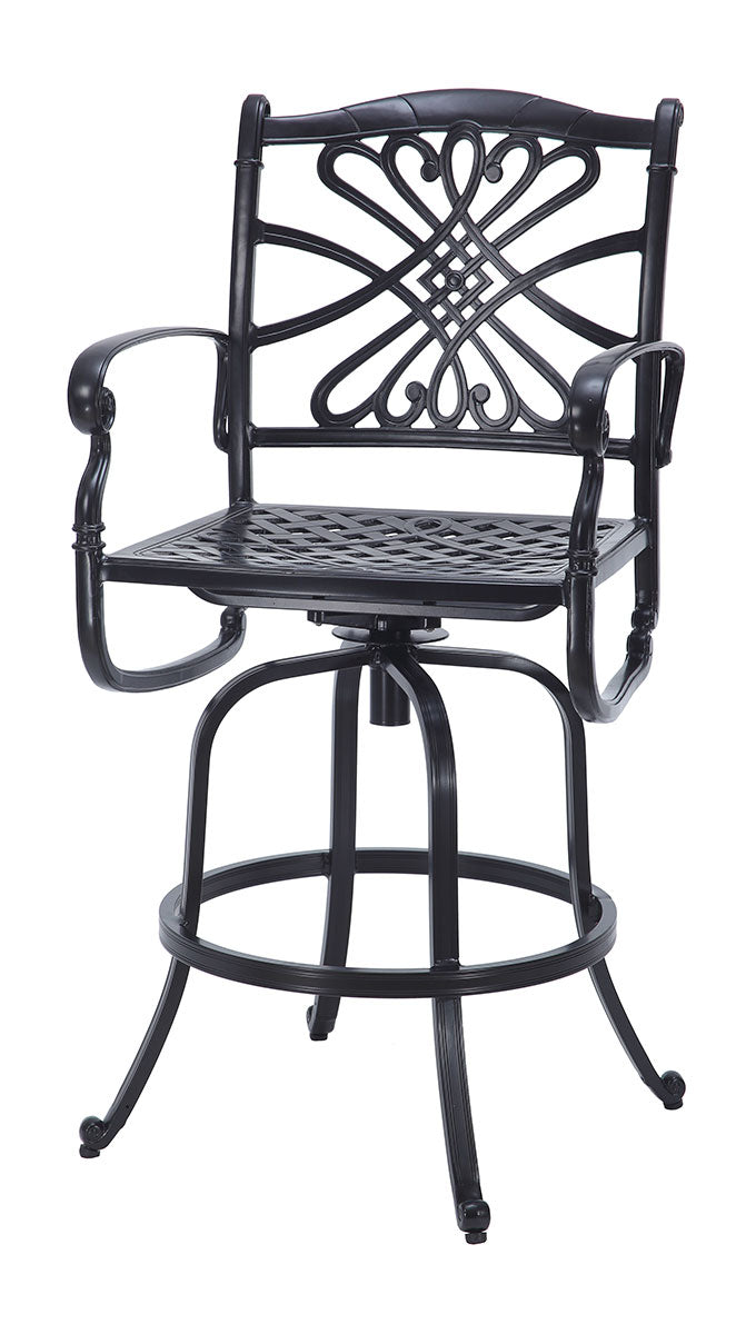 Gensun Bella Vista Cushion Swivel Bar Stool in Midnight Gold