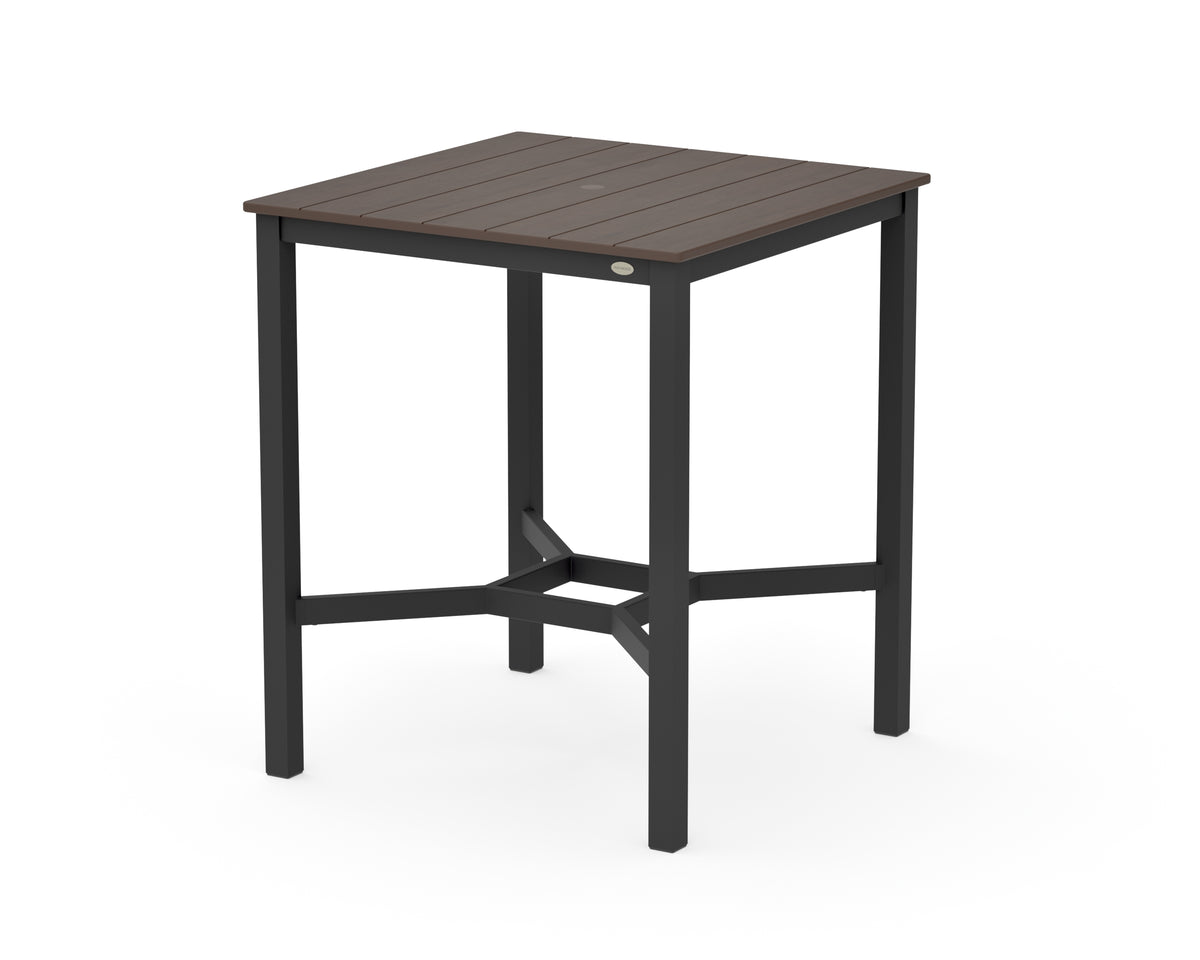 POLYWOOD Main Street 36 x 36 Bar Table in Black / Kona