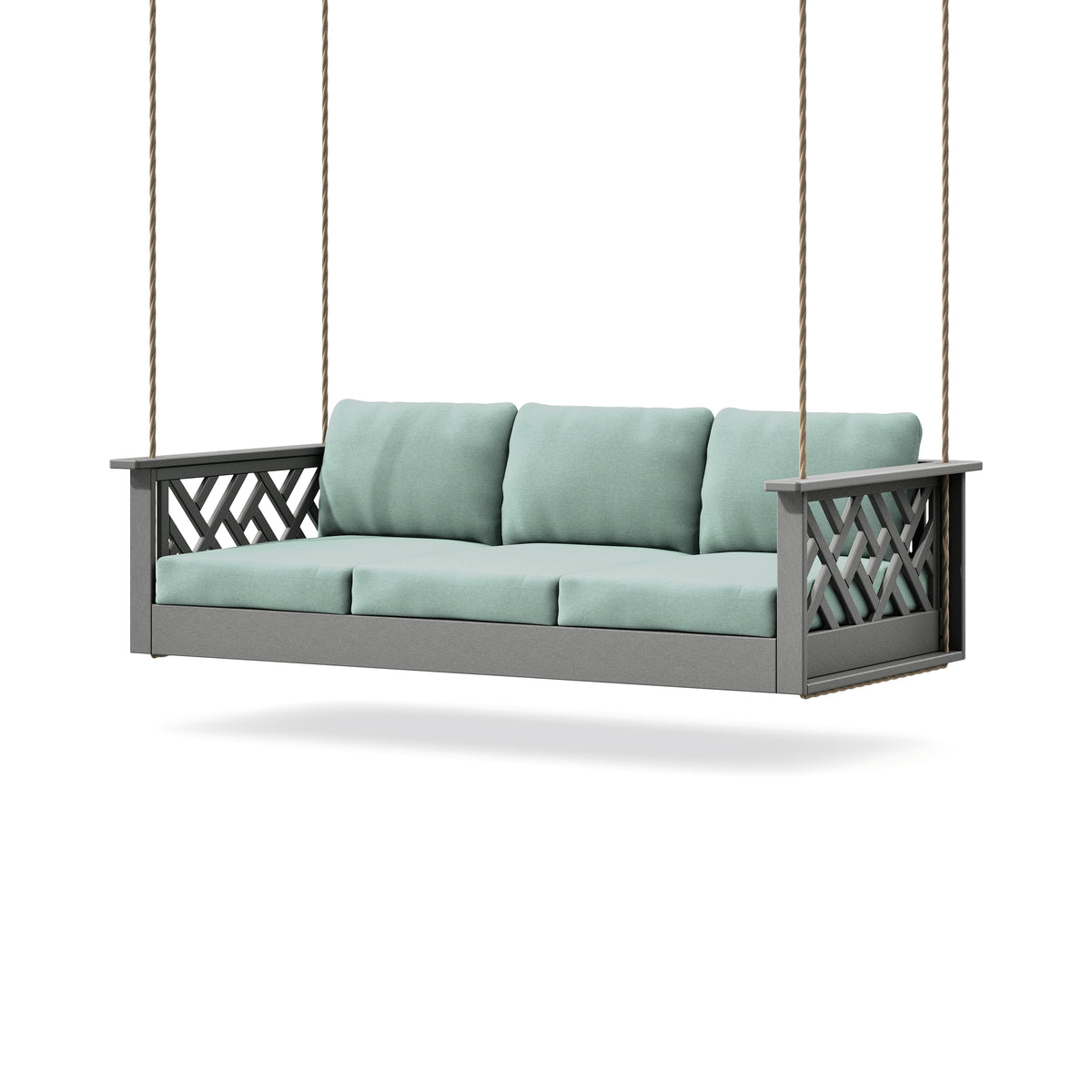 POLYWOOD Chippendale Daybed Swing in Slate Grey / Glacier Spa