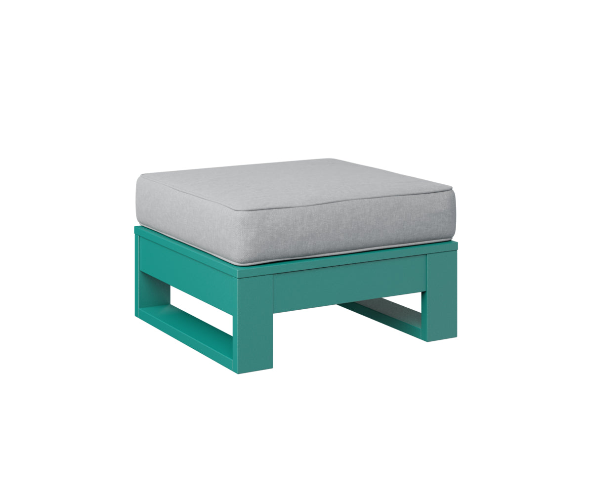 Berlin Gardens Nordic Ottoman in Teal