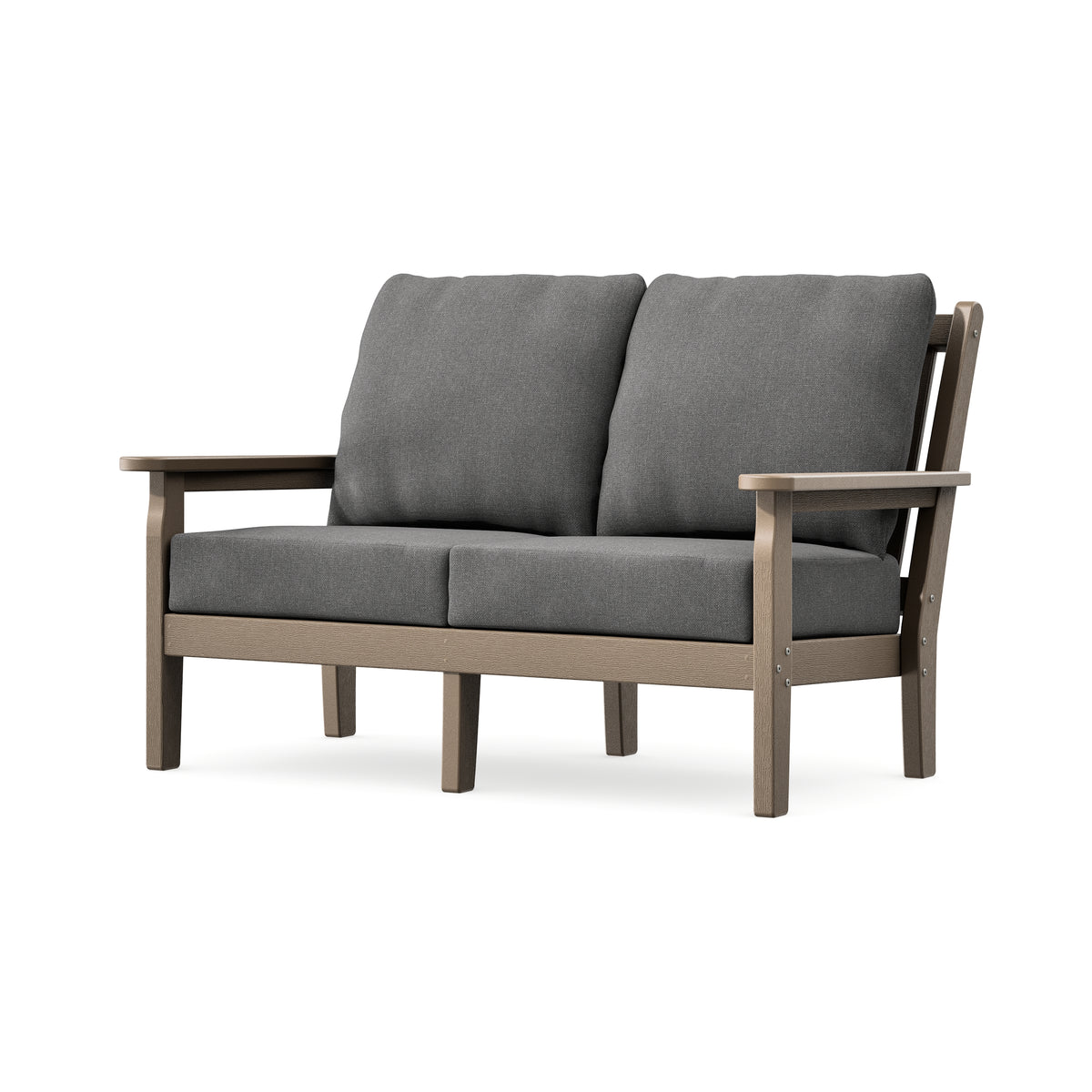 POLYWOOD Chippendale Deep Seating Loveseat in Vintage Sahara / Ash Charcoal