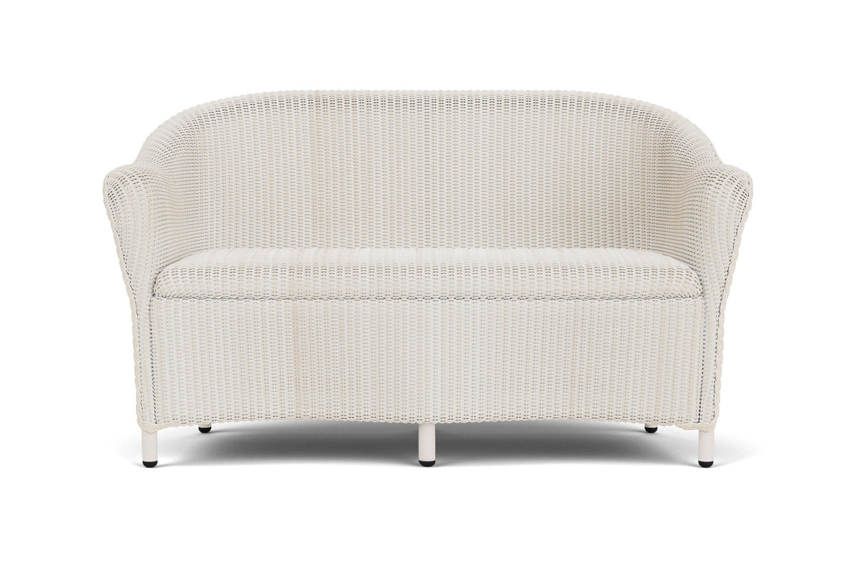 Lloyd Flanders Reflections Loveseat with Padded Seat in Antique White