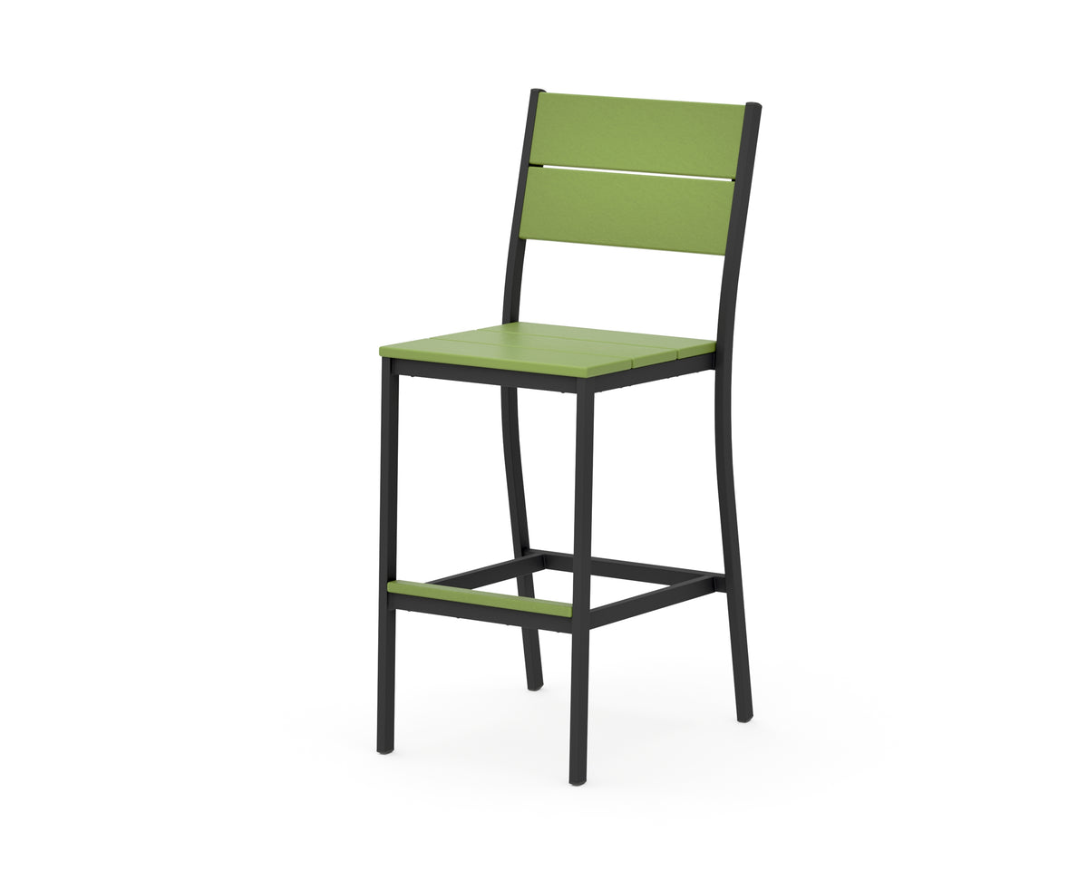 POLYWOOD Main Street Bar Side Chair in Black / Lime
