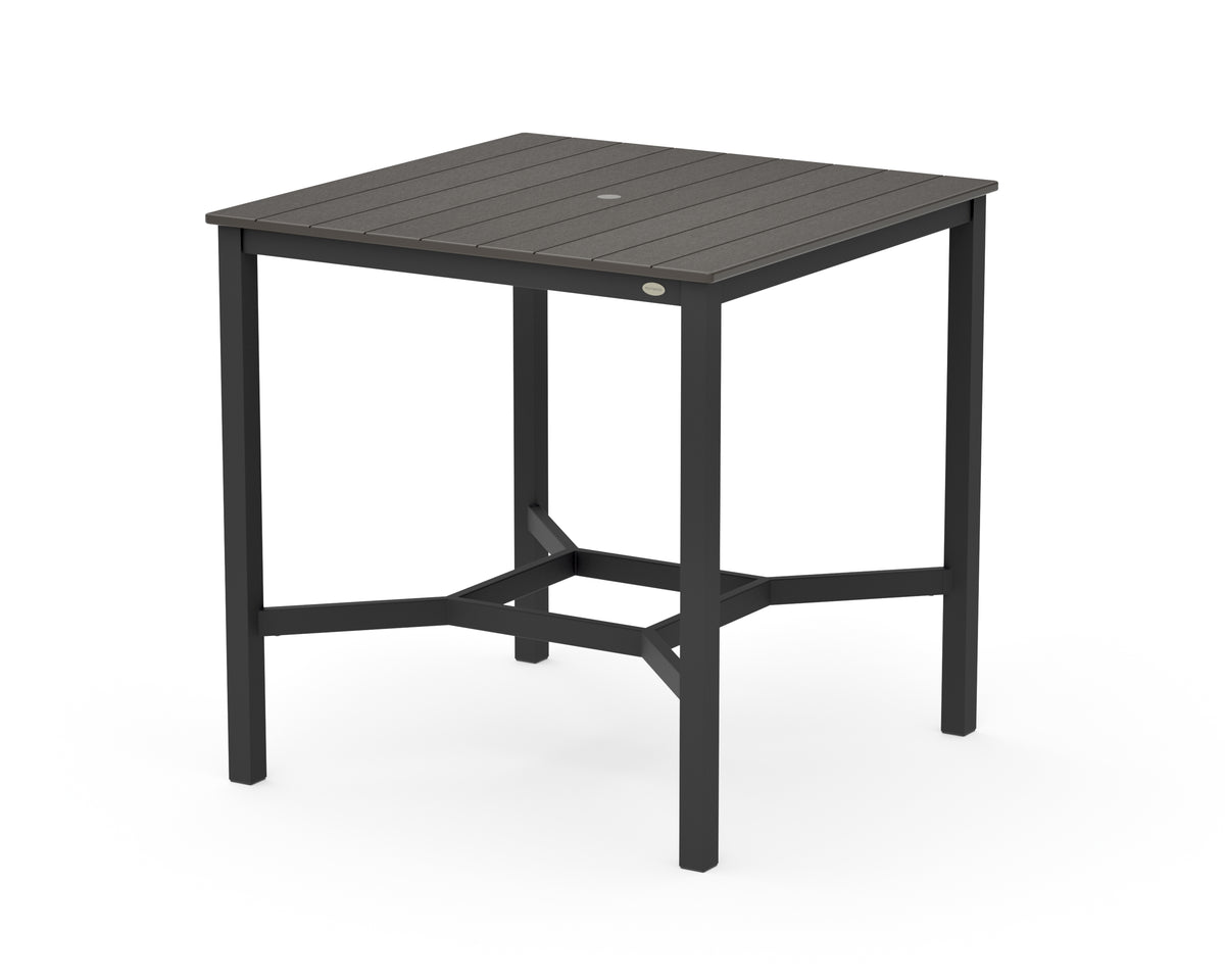 POLYWOOD Main Street 42 x 42 Bar Table in Black / Vintage Coffee