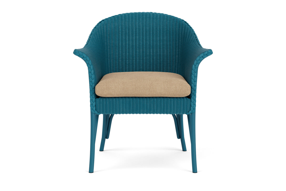 Lloyd Flanders All Seasons Lounge Chair in Peacock with Hayden Sand fabric