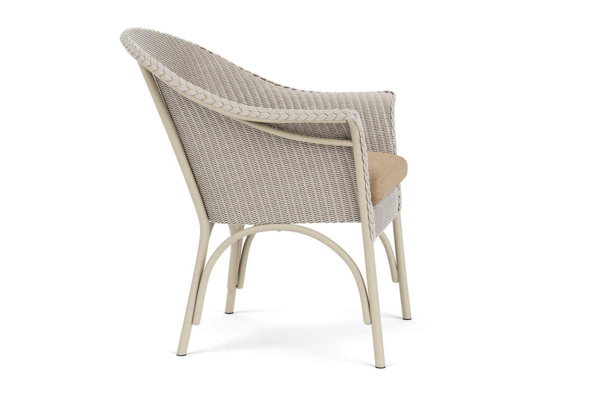 Lloyd Flanders All Seasons Lounge Chair in Linen with Hayden Sand fabric, view 4
