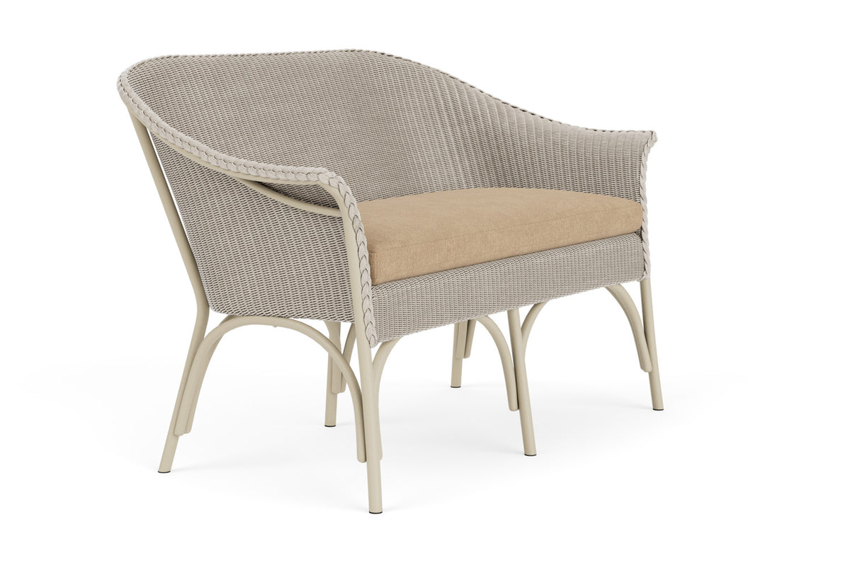 Lloyd Flanders All Seasons Settee in Linen with Hayden Sand fabric, view 3