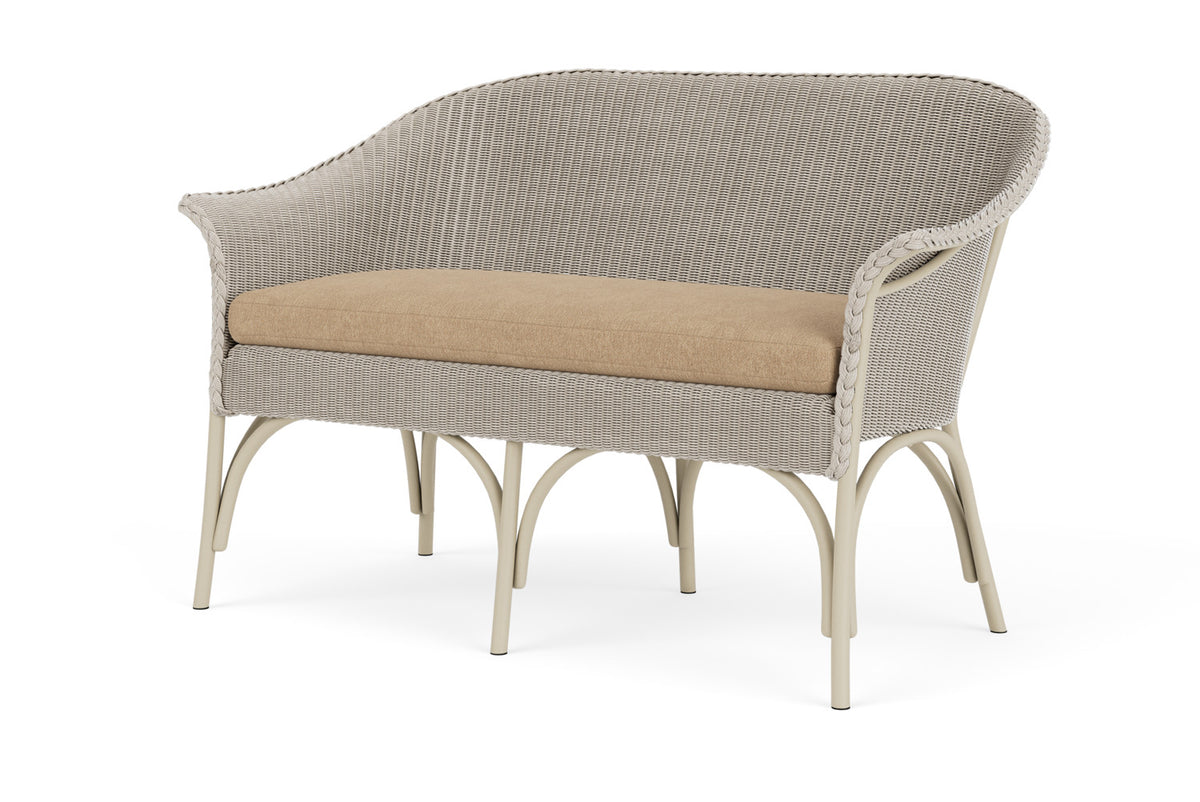 Lloyd Flanders All Seasons Settee in Linen with Hayden Sand fabric, view 10