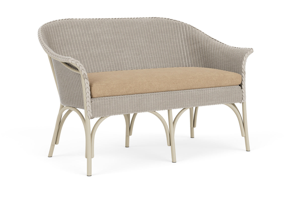 Lloyd Flanders All Seasons Settee in Linen with Hayden Sand fabric, view 2