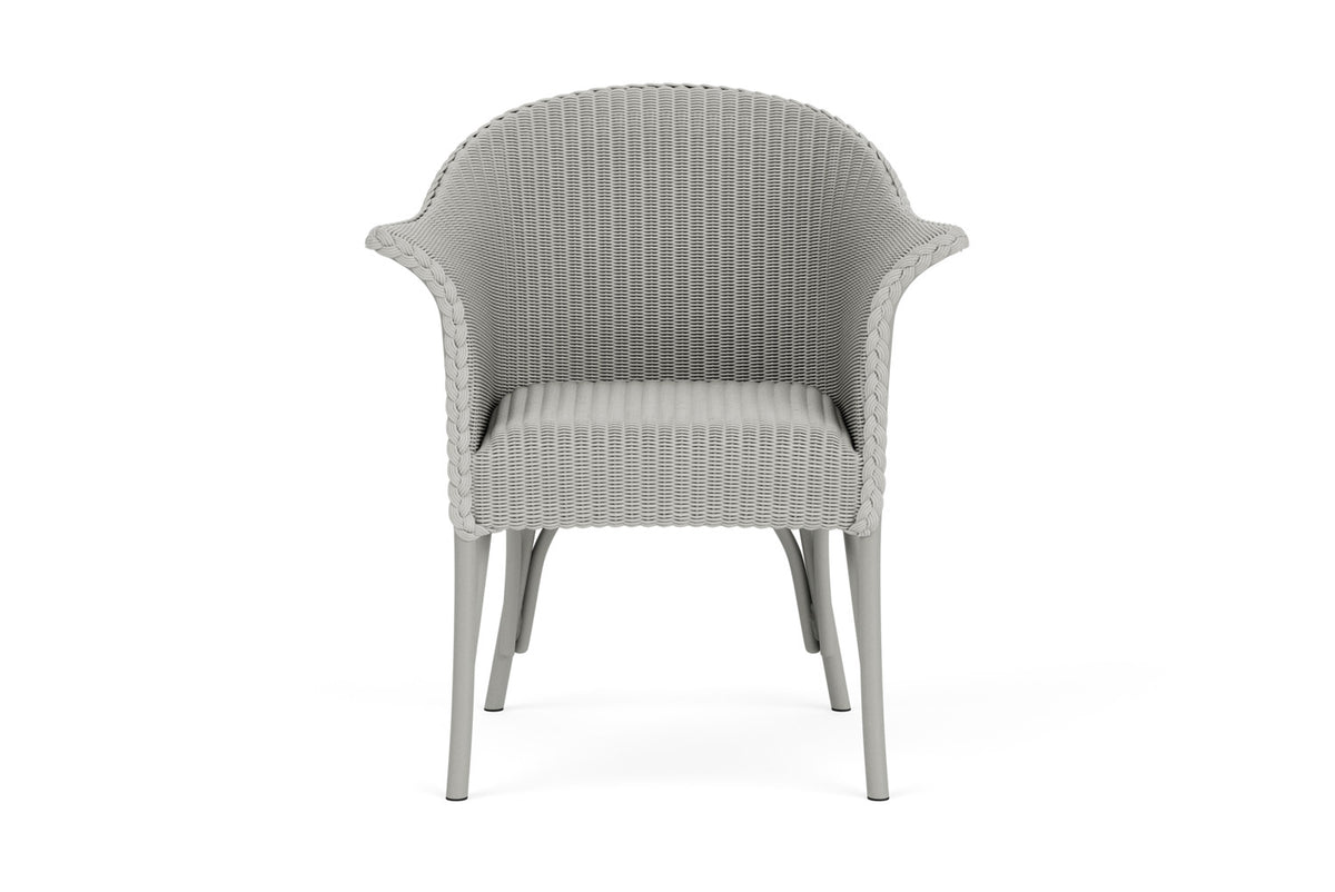 Lloyd Flanders All Seasons Dining Armchair with Padded Seat in Platinum