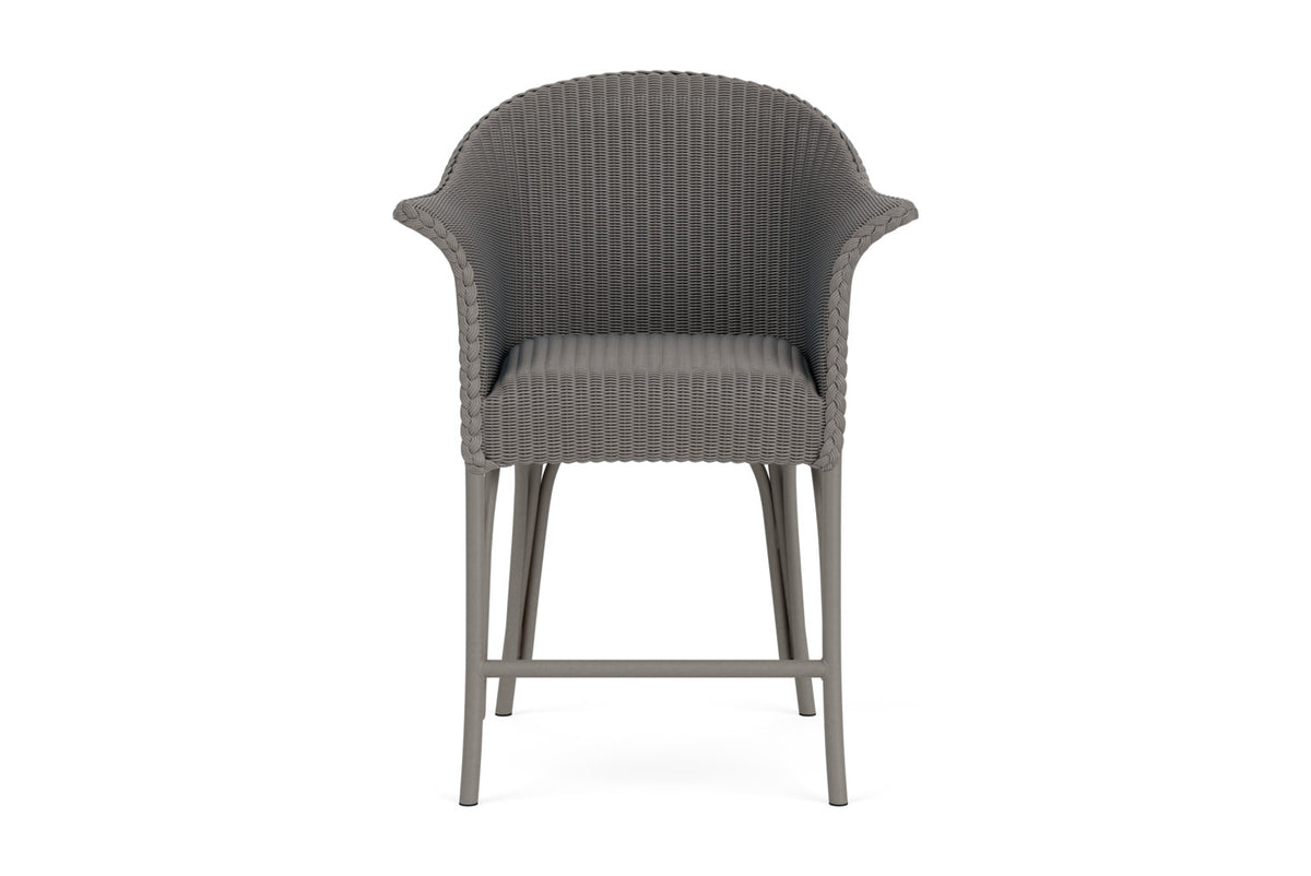 Lloyd Flanders All Seasons Balcony Stool with Padded Seat in Pewter